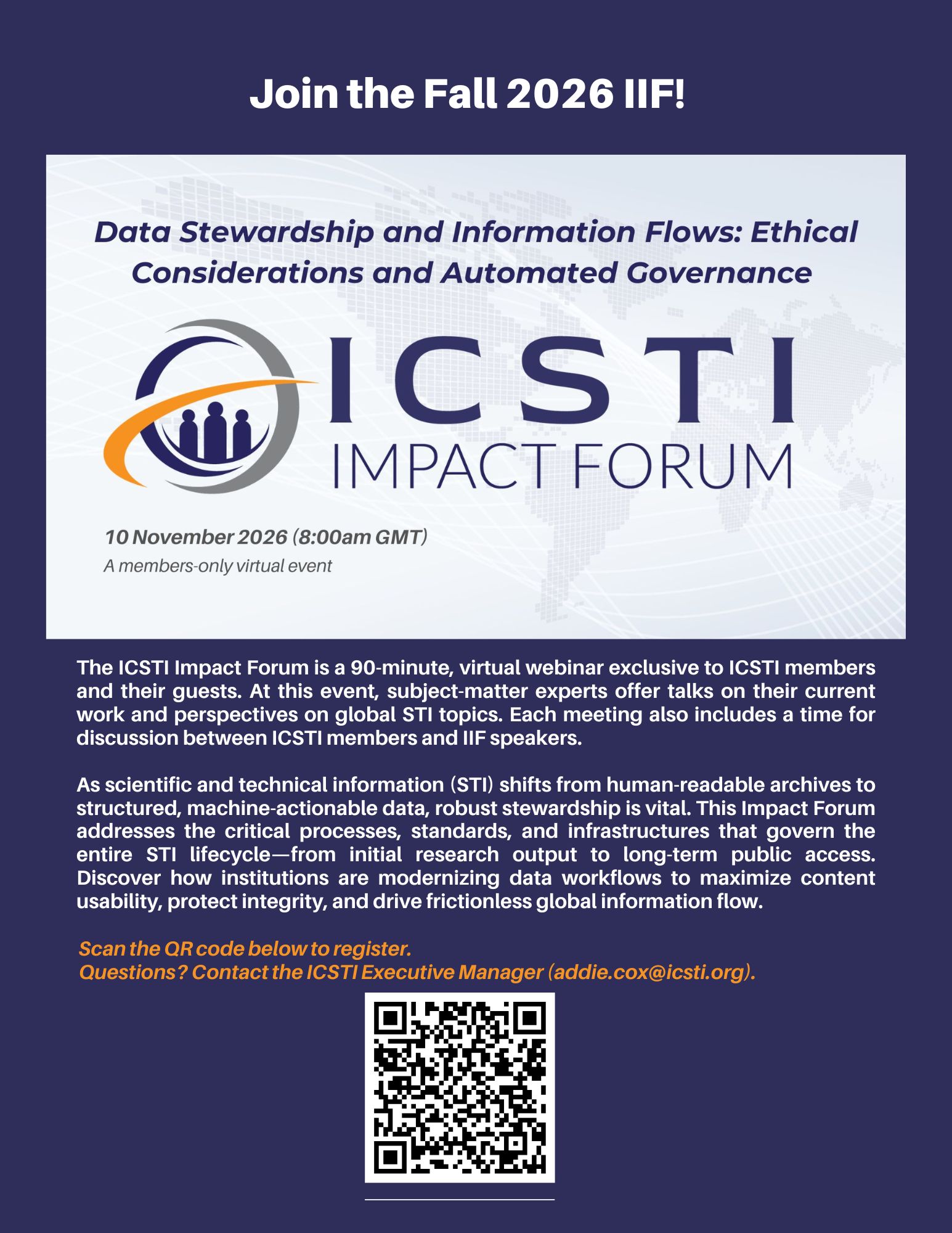 Data Stewardship aand Information Flows: Ethical Considerations and Automated Governance. 10 November 2026 (8:00am GMT)
